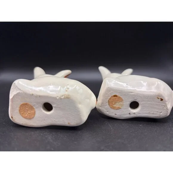 Vintage Ceramic Sweet Deer Salt & Pepper Anthropormoprhic Eyelashes MCM - Picture 5 of 6